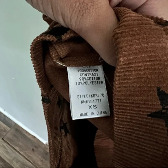 Altar’d state star corduroy jumper dress size XS - Picture 2 of 5